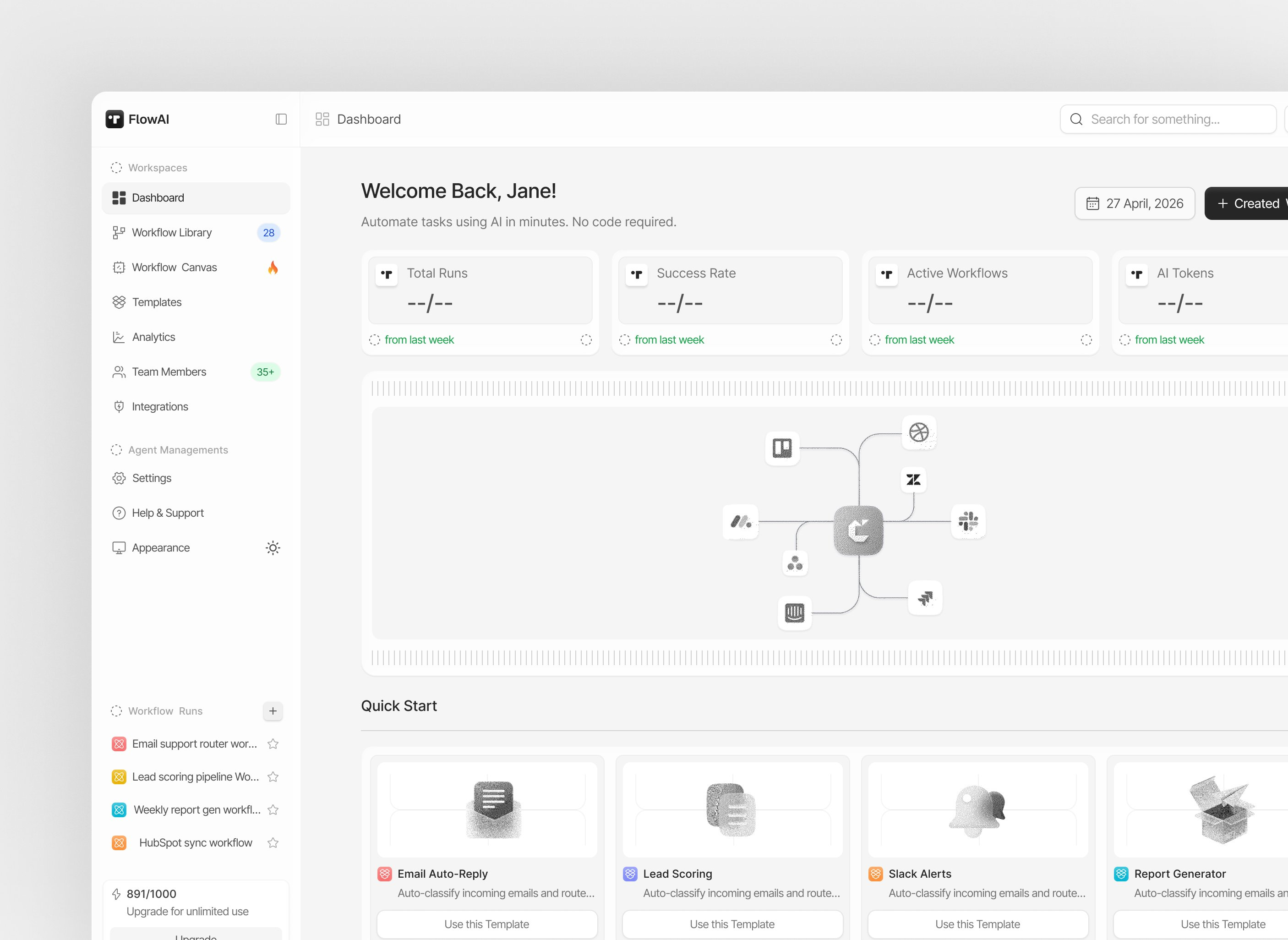 Flow Dashboard preview