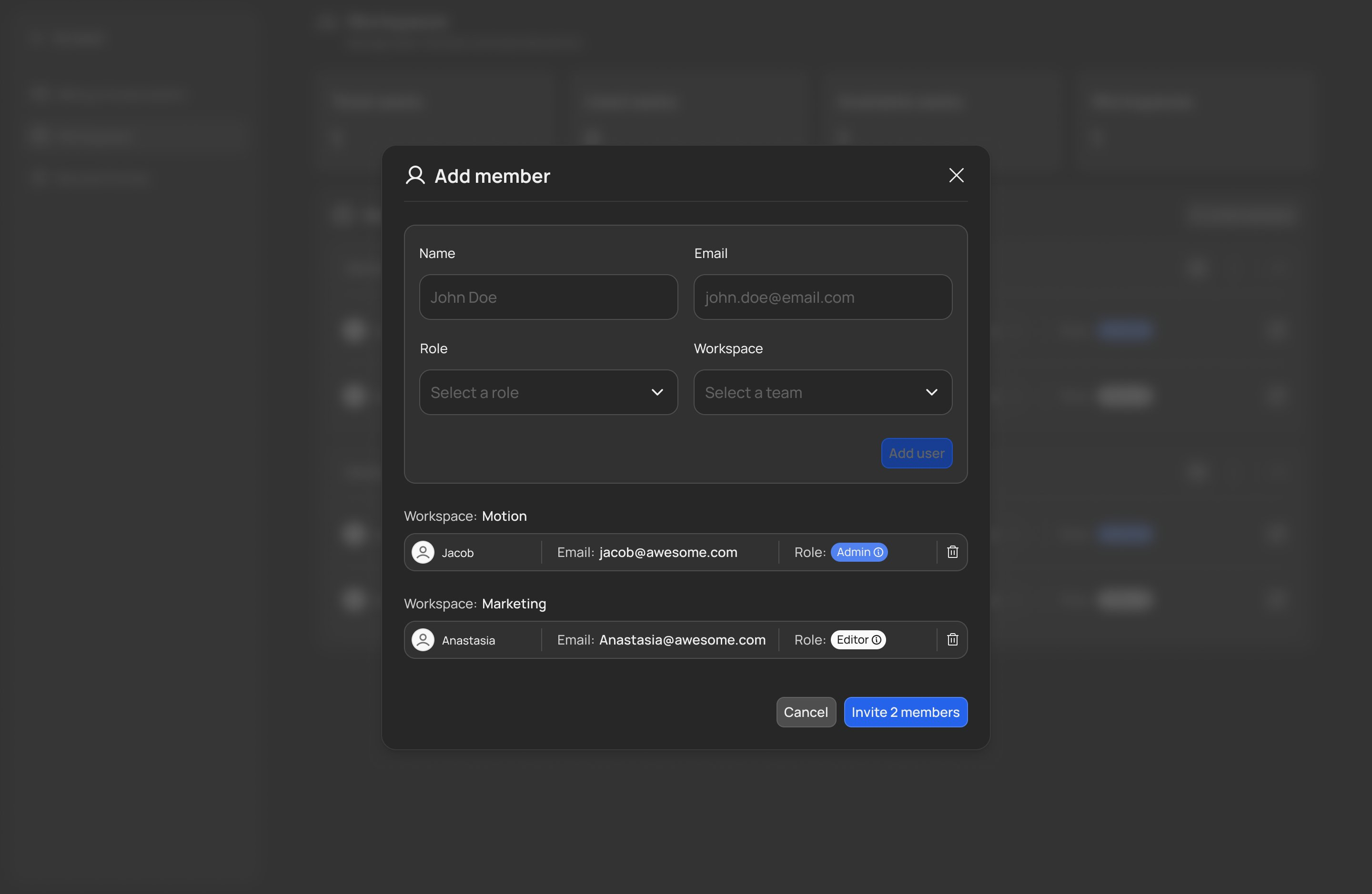 add member preview