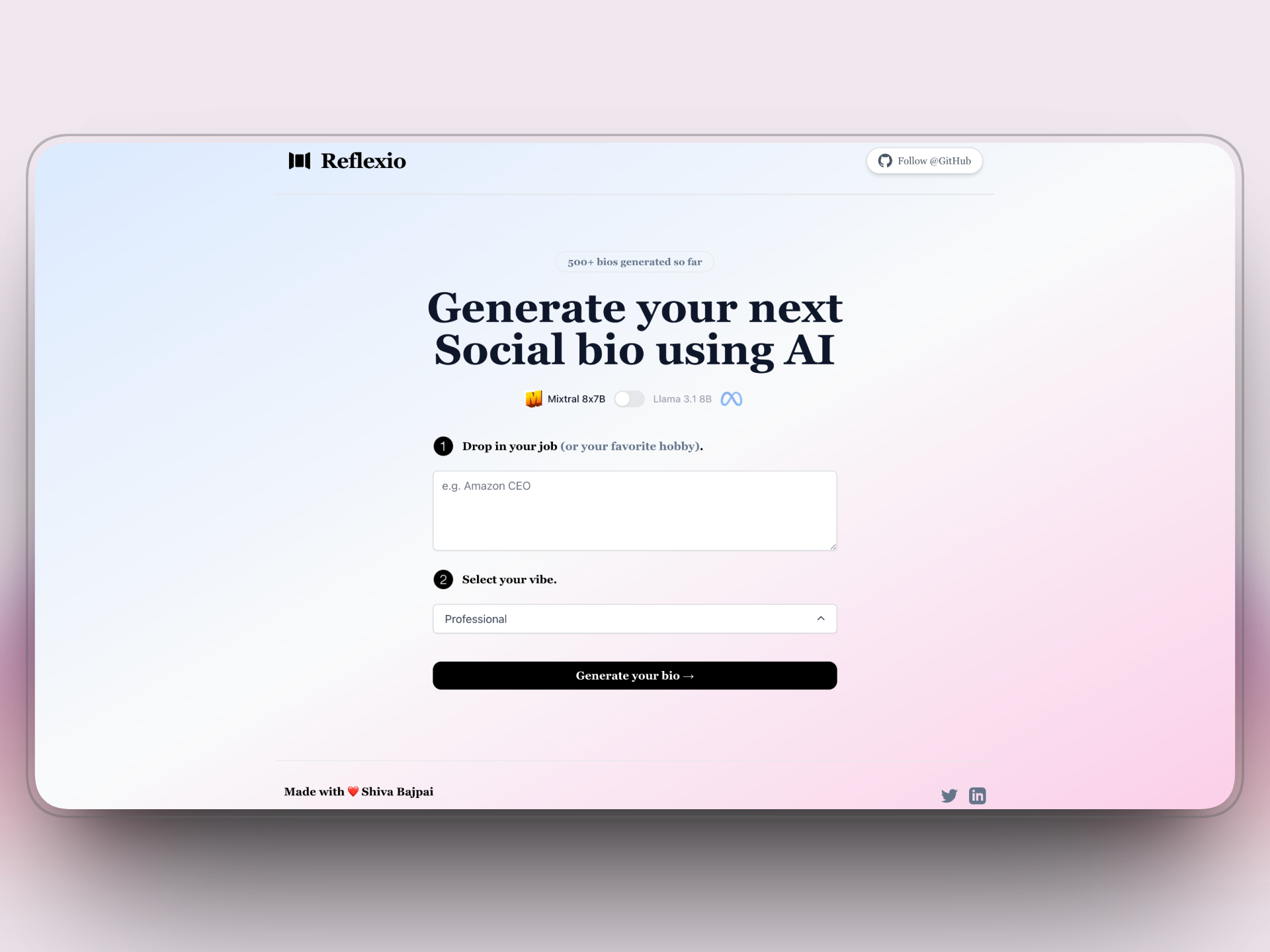 The Reflexio - Proudly reflect who you are