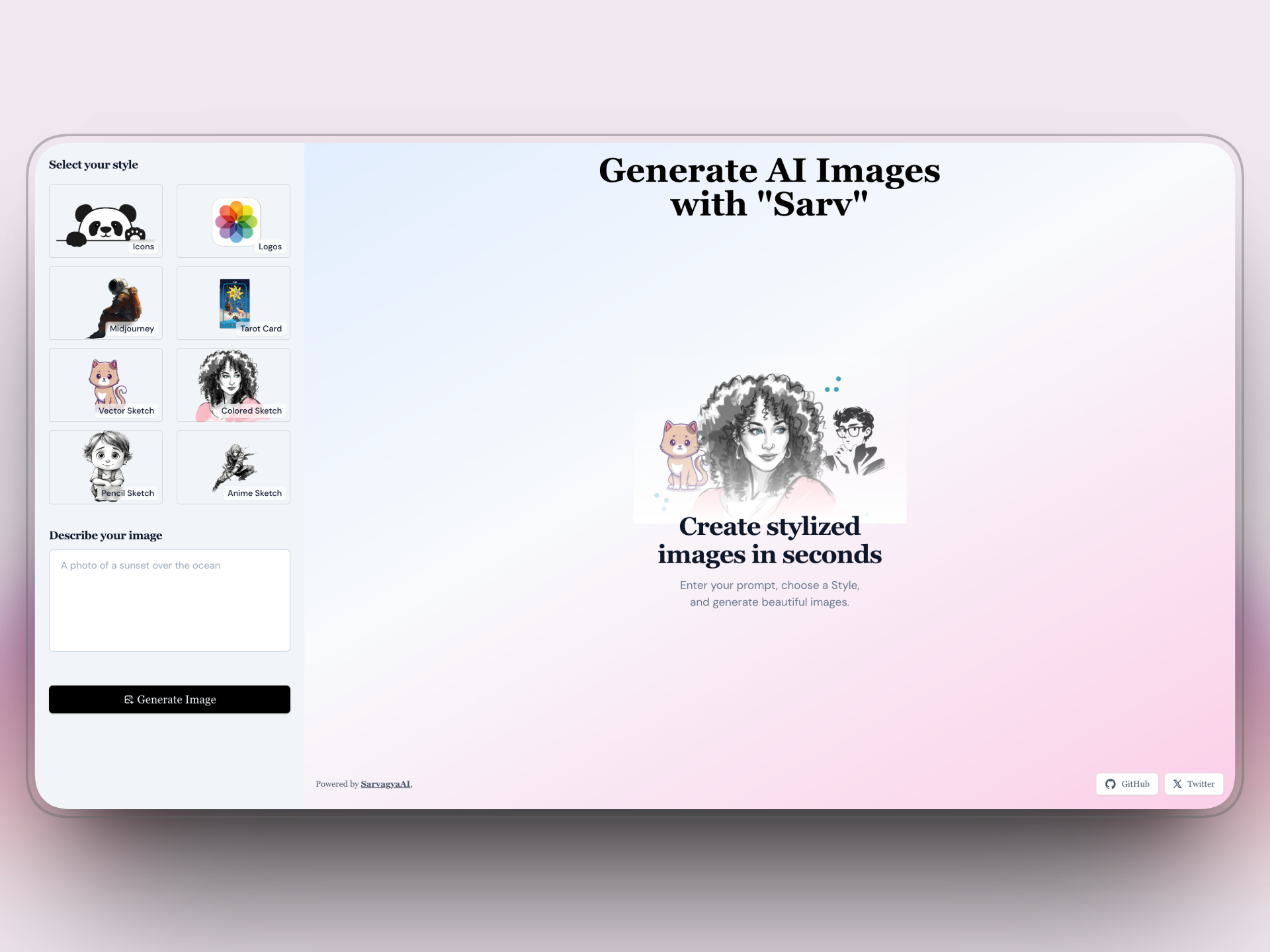 sarvimagine - Create Stunning Images Instantly