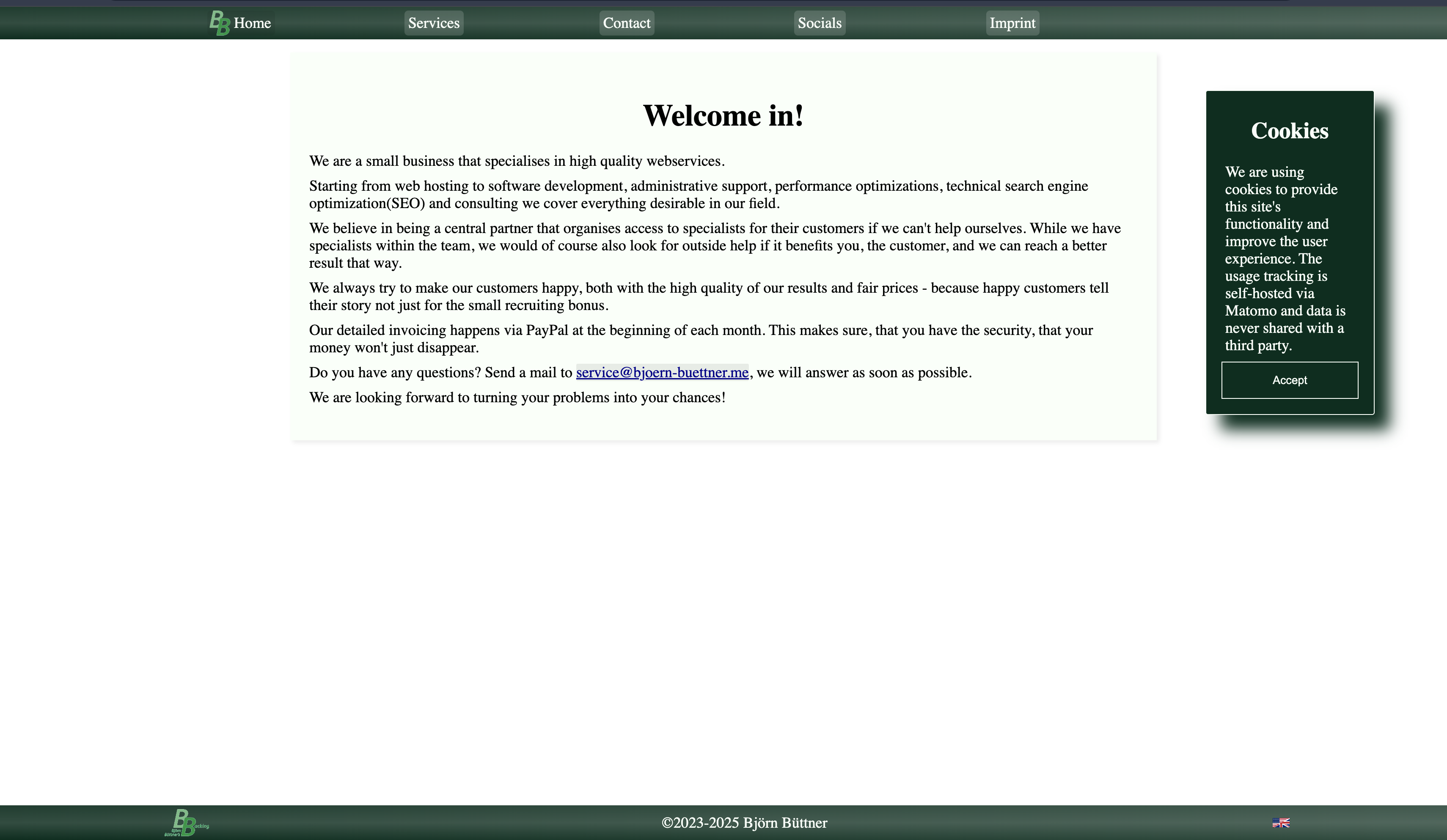 Old website - Hero