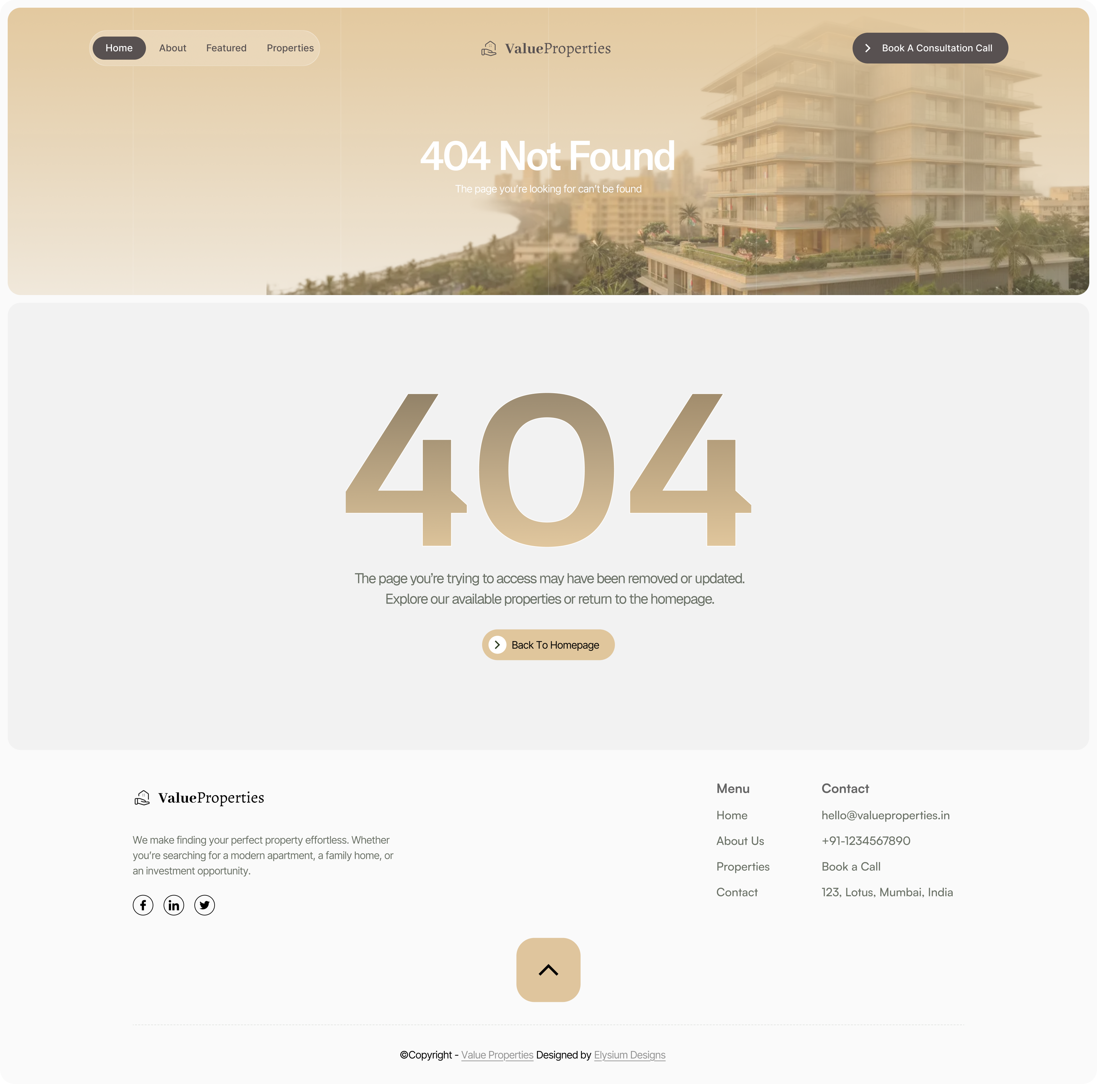 404 Page Design